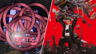 Frank West in Dead Rising Deluxe Remaster split image with a load of circles saying 'erotica'