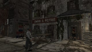 The Swan and Mitre pub, home of the Vagabonds, in Fallout: London.