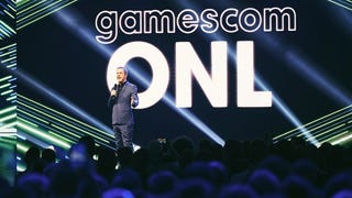 Geoff Keighley on stage at Gamescom Opening Night Live.