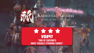 Kunitsu-Gami Path of the Goddess header that reads: 4 stars, one of Capcom's most visually striking games.