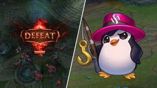 League of Legends defeat screen cut with bait ping penguin emote