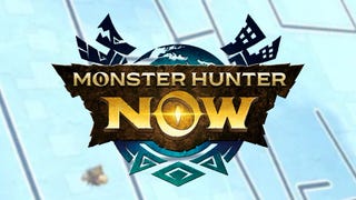 Monster Hunter Now logo on an empty map