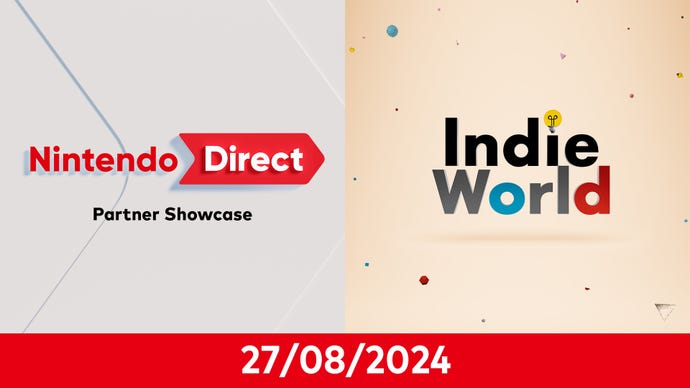 The logo for Nintendo Direct Partner Showcase and Indie World, with a date underneath: 27/08/2024.