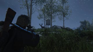 The player character aims their gun at a deer in Once Human